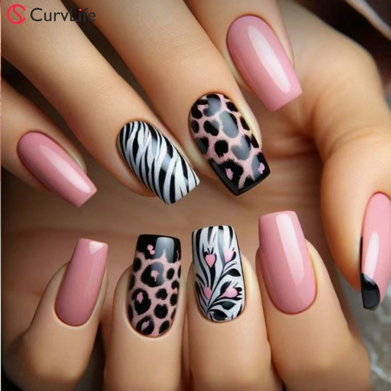15 Sizes-30 Pcs Acrylic Press On Nails CUJ04102601| 【SPECIAL BONUS】FREE Professional Adhesive Tabs Included