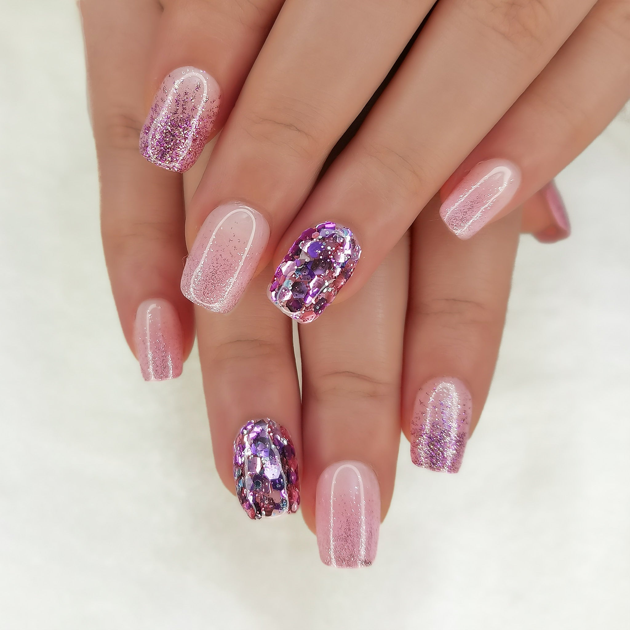 Gel Press On Nails 16 Sizes-32 Pcs Kit BZ1416| 【SPECIAL BONUS】FREE Professional Adhesive Tabs Included
