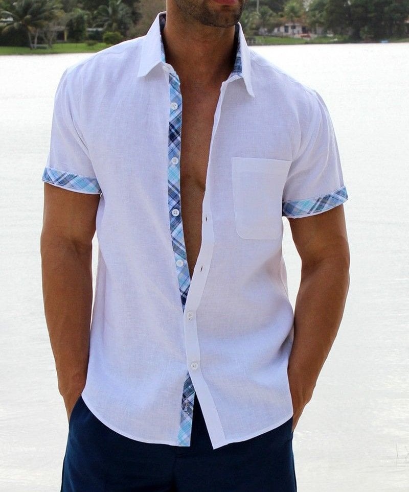 Promotion 49% OFF Mens Casual Plaid Collar Button Shirt
