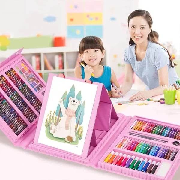 Deluxe 6-In-1 Art Creativity Set (The Best Present For Kids)