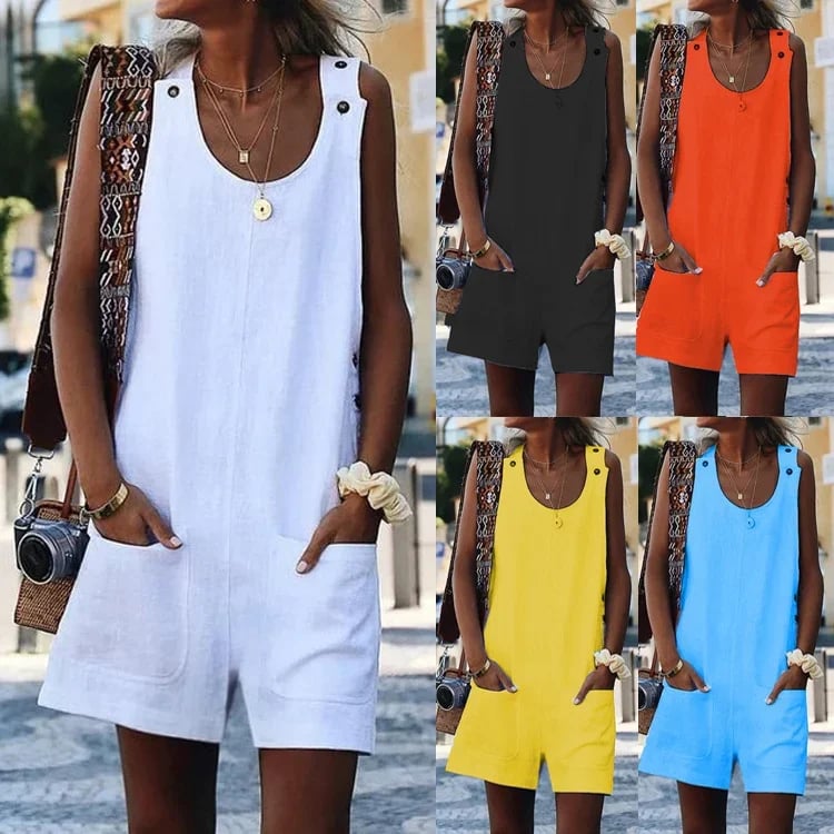 HOT SALE-49% OFFWomens button pocket strappy jumpsuit