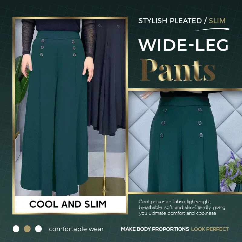 49% OFF-Cool and Slim Stylish Pleated Wide-leg Pants