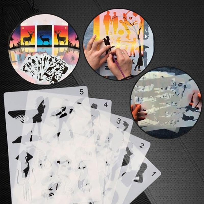 Fast Draw Stencil Art Templates( 12 SheetsSet )