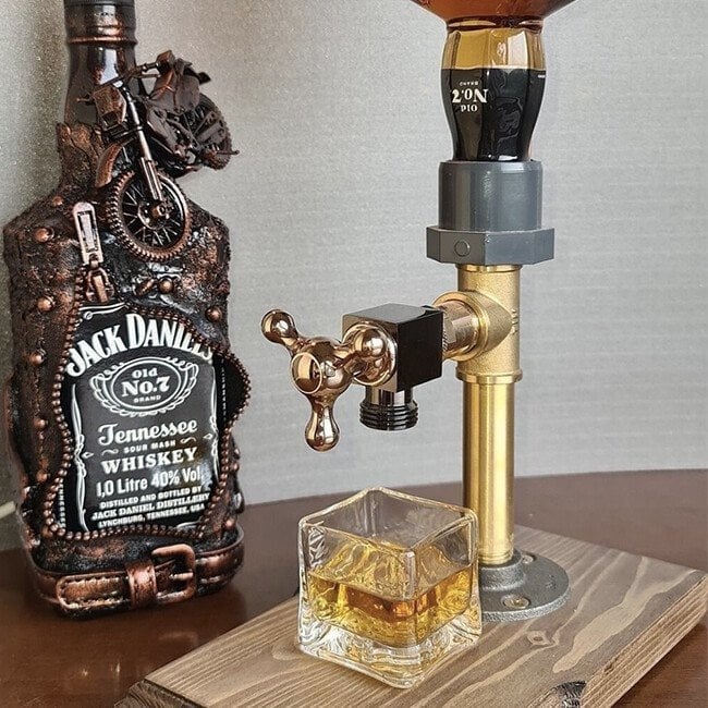 Wooden Faucet Shape Liquor Alcohol Whiskey Drinks Dispenser