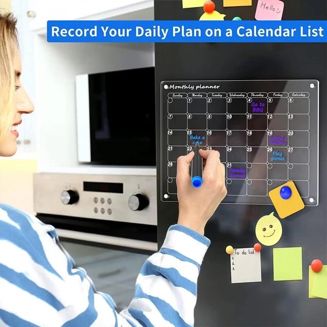 Magnetic Schedule Planner For FridgePermanently reusable
