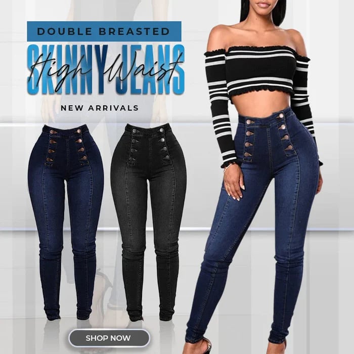 🔥Hot Sale-49% OFF🔥Double Breasted High Waist Skinny Jeans