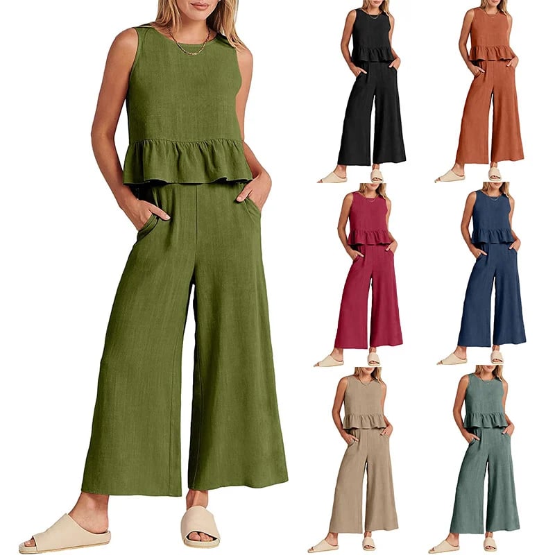 2023 New SaleWOMENS SUMMER 2 PIECES OUTFITS-LOUNGE SET WITH POCKETS