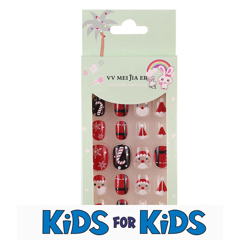 Mini Press On Nails For Kids 24 Pcs KPN6-003| 【SPECIAL BONUS】FREE Professional Adhesive Tabs Included