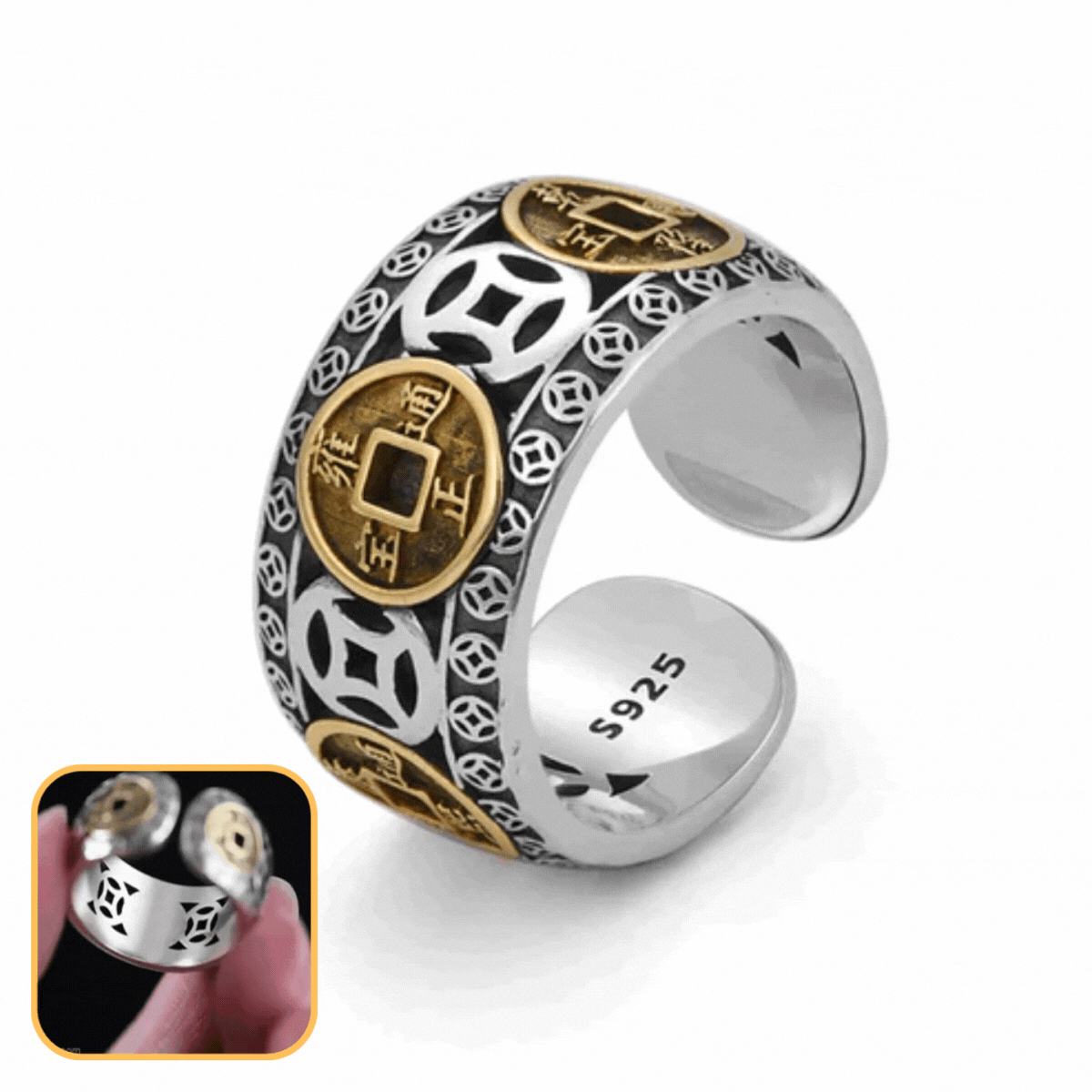 Congratulations on getting 49% OFF-Rich luck Max Force Five Emperors Coins Ring