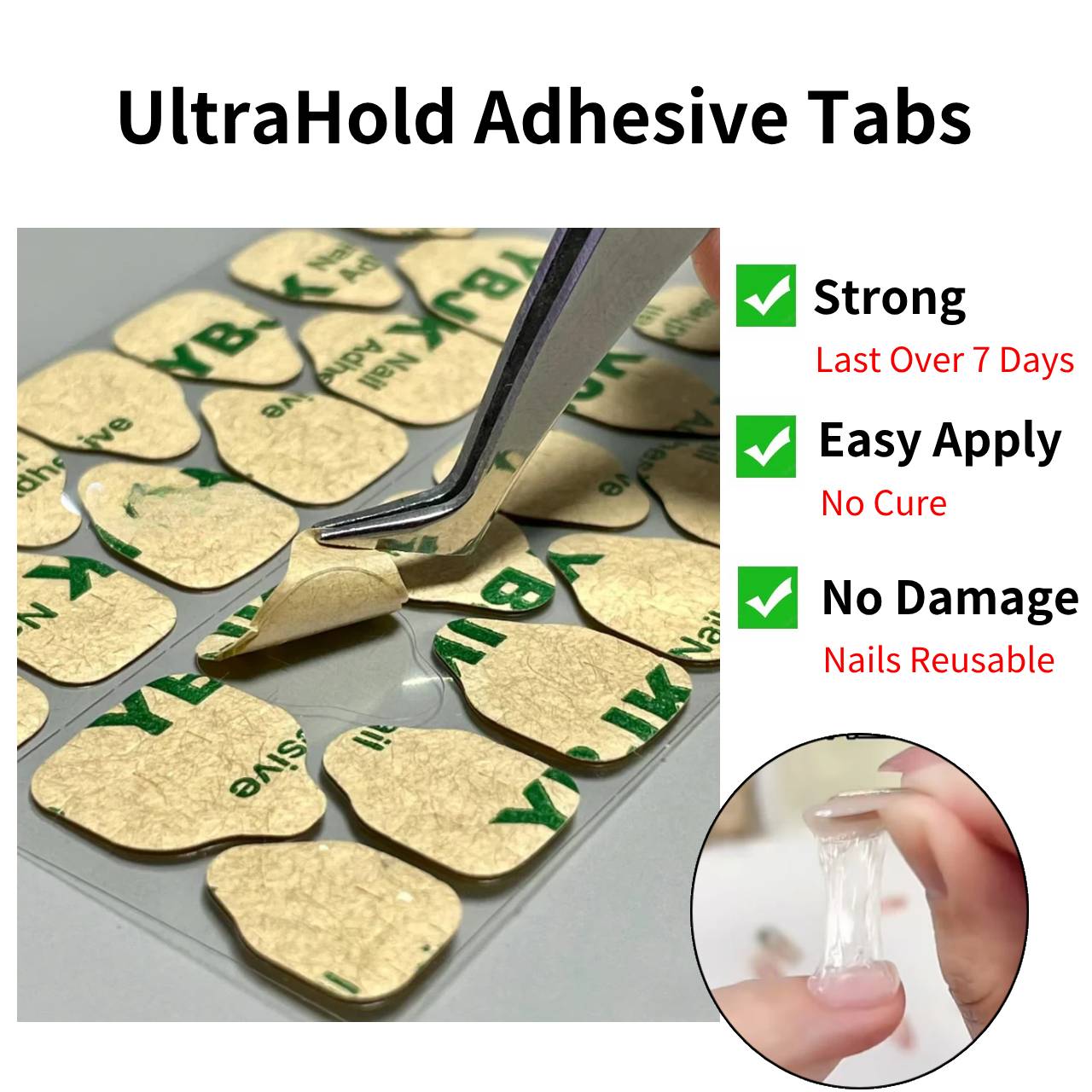 UltraHold Adhesive Tabs For Press On Nails Glue| 【SPECIAL BONUS】FREE Professional Adhesive Tabs Included