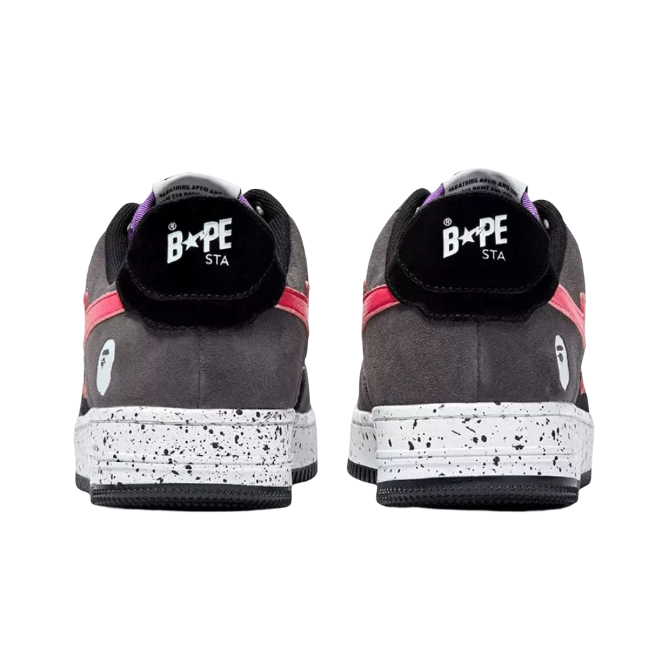 Bape Sta Black Grey Pink Suede