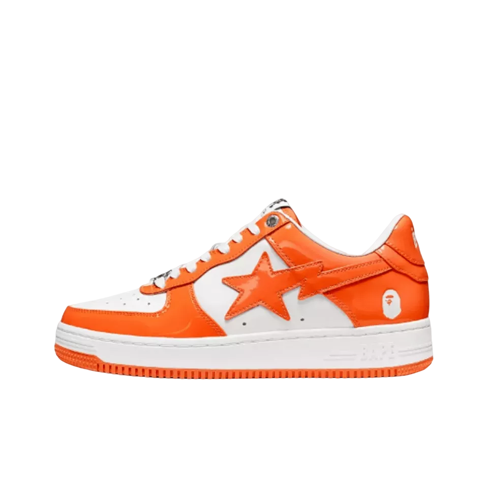 Bape Sta Patent Leather Orange White