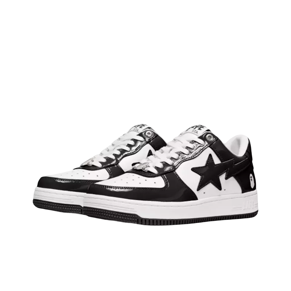 Bape Sta Patent Leather Black White