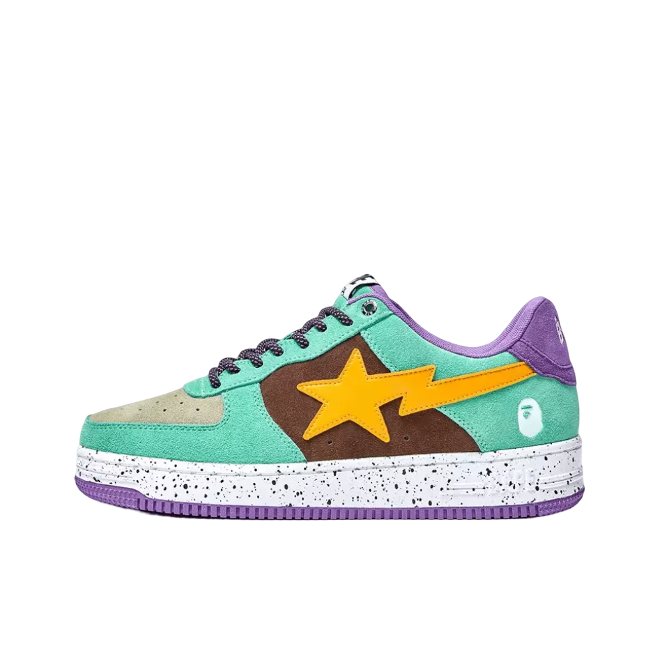 Bape Sta Teal Brown Yellow Suede