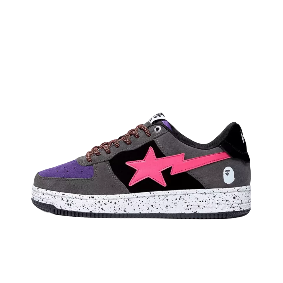 Bape Sta Black Grey Pink Suede