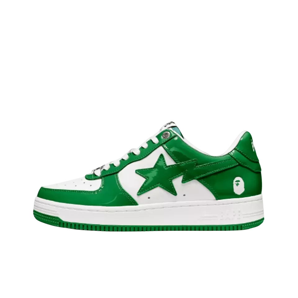 Bape Sta Patent Leather Green White