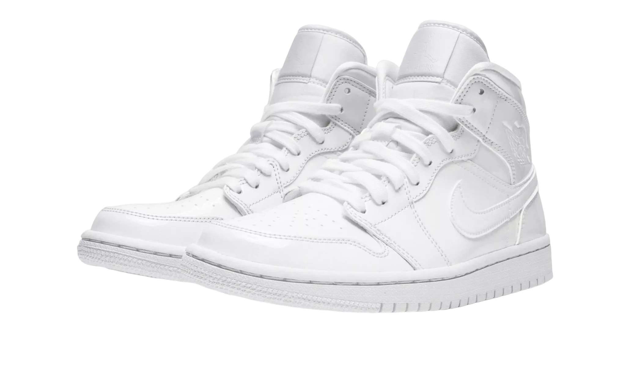 JORDAN 1 MID Triple White Patent Leather