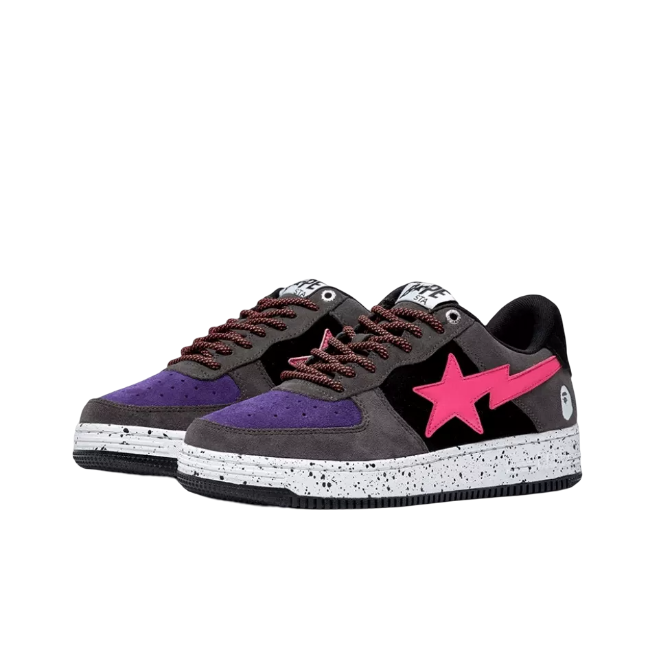 Bape Sta Black Grey Pink Suede