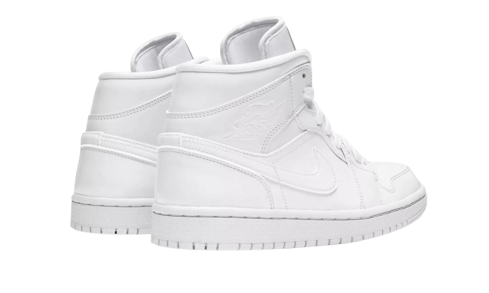 JORDAN 1 MID Triple White Patent Leather