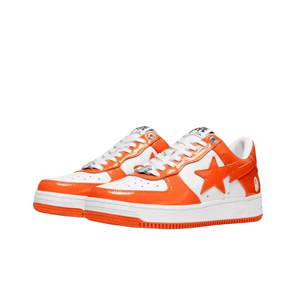 Bape Sta Patent Leather Orange White