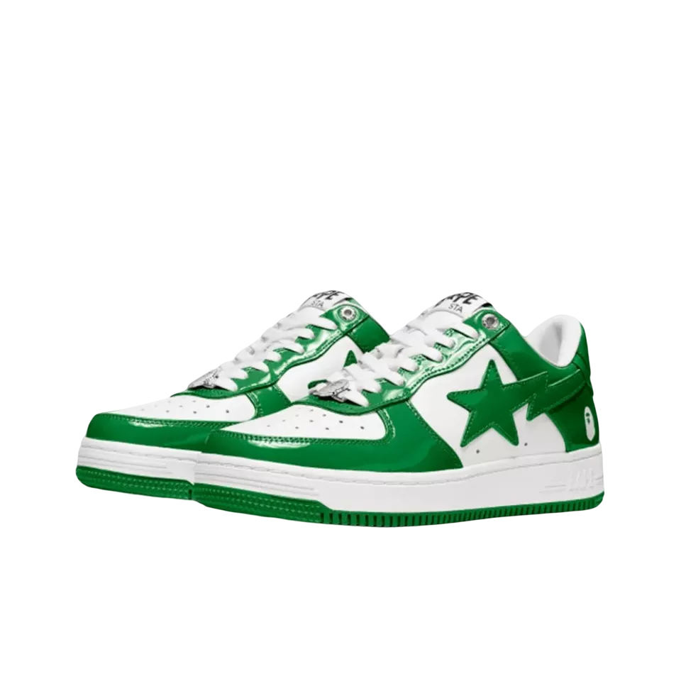 Bape Sta Patent Leather Green White
