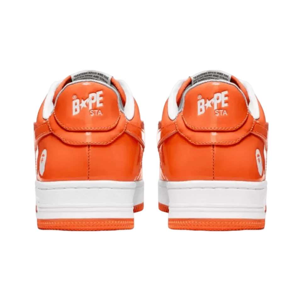 Bape Sta Patent Leather Orange White