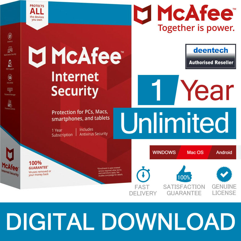 24/7 Online McAfee Internet Security 2022 Unlimited Devices 1 Year Bind Key Security Software Download Code