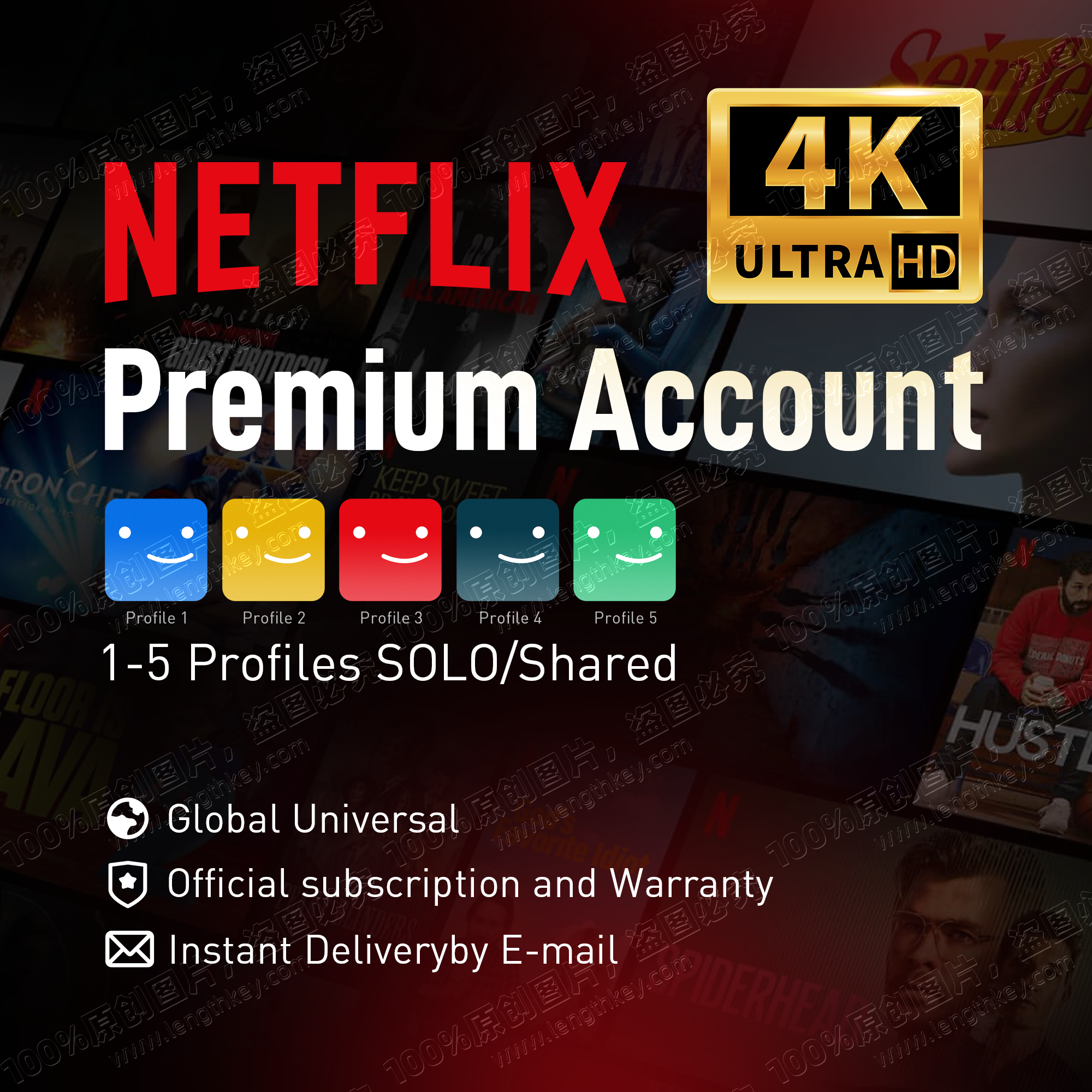 24/7 Online Email Delivery 2022 Global Universal Stable and Safest 4K UHD Official Netflix Account Premium Subscription