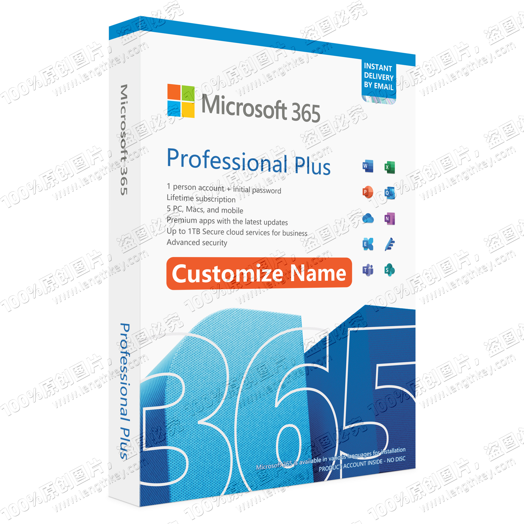 24/7 Online Email Delivery For Office 365 Professional Plus 5 PC/Mac Lifetime Account