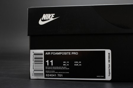 Air Foamposite Pro Metallio Gold Black mens
