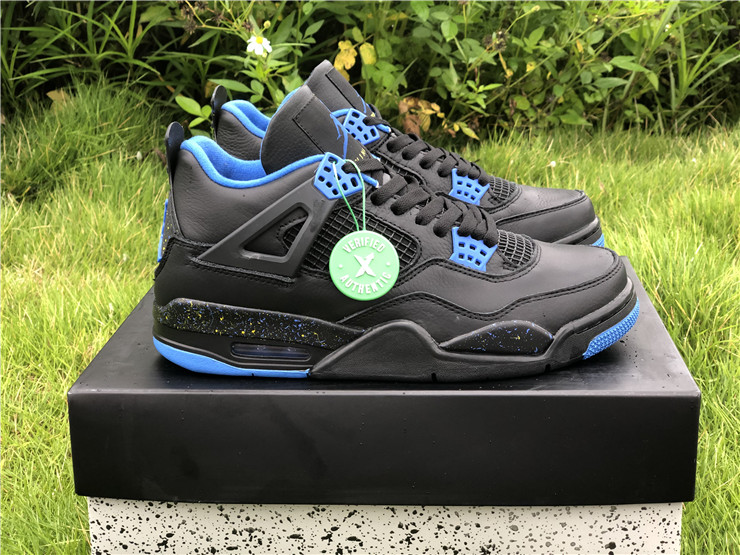 Air Jordan 4 Black Blue Gold