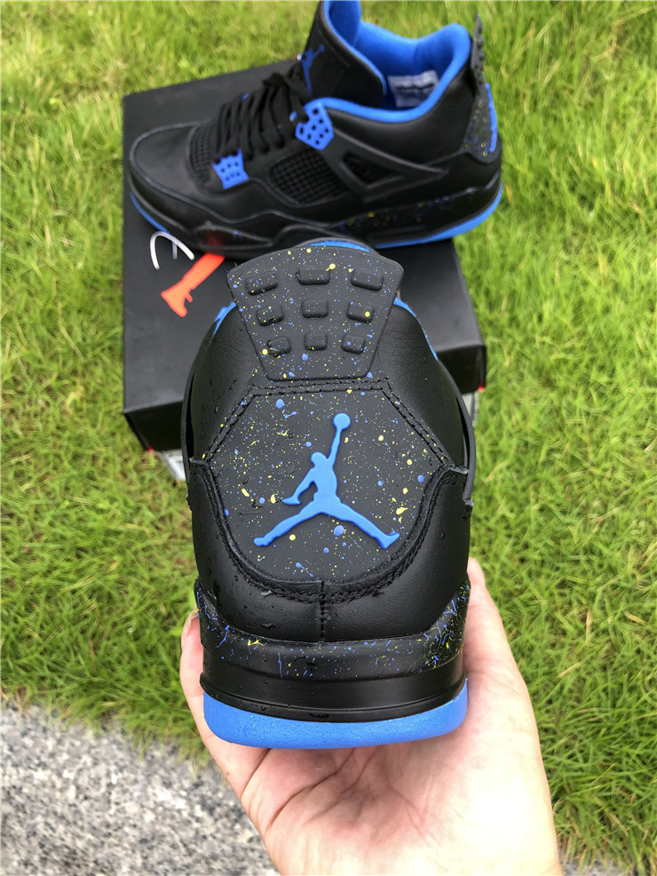 Air Jordan 4 Black Blue Gold
