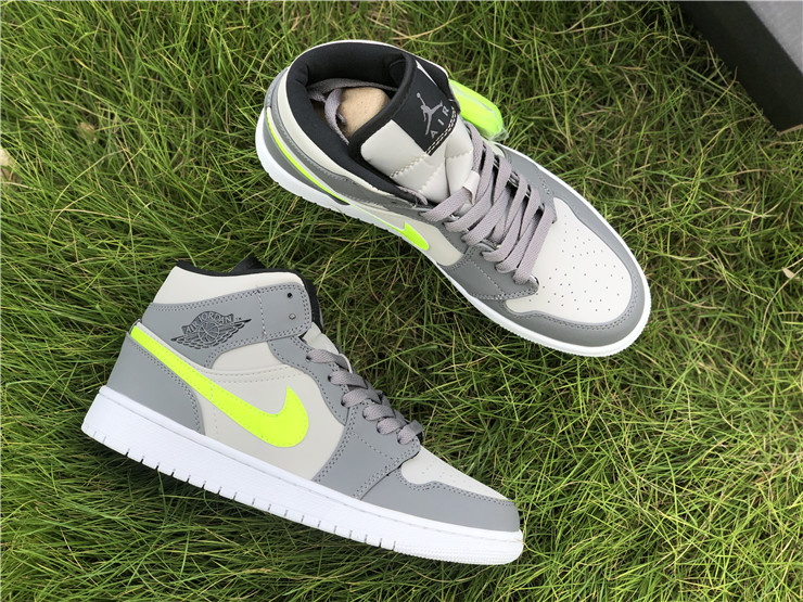 Air Jordan 1 Mid Grey Yellow