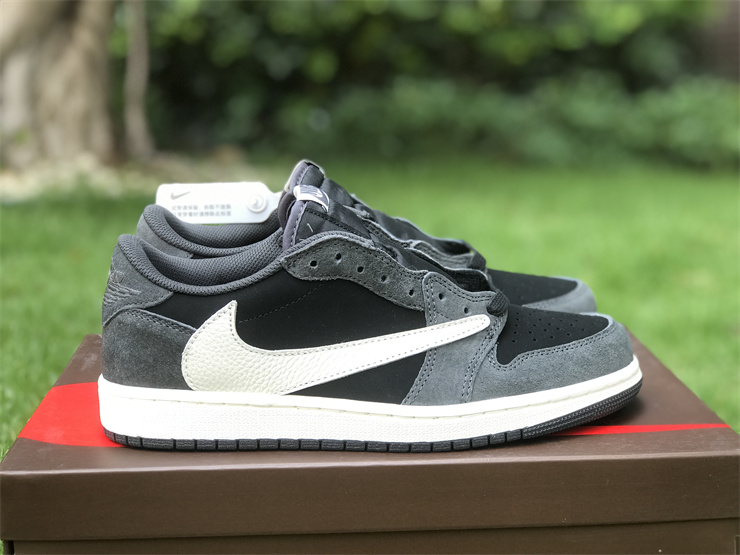Travis Scott X Air Jordan 1 Low OG Black Gray TS inverted hook