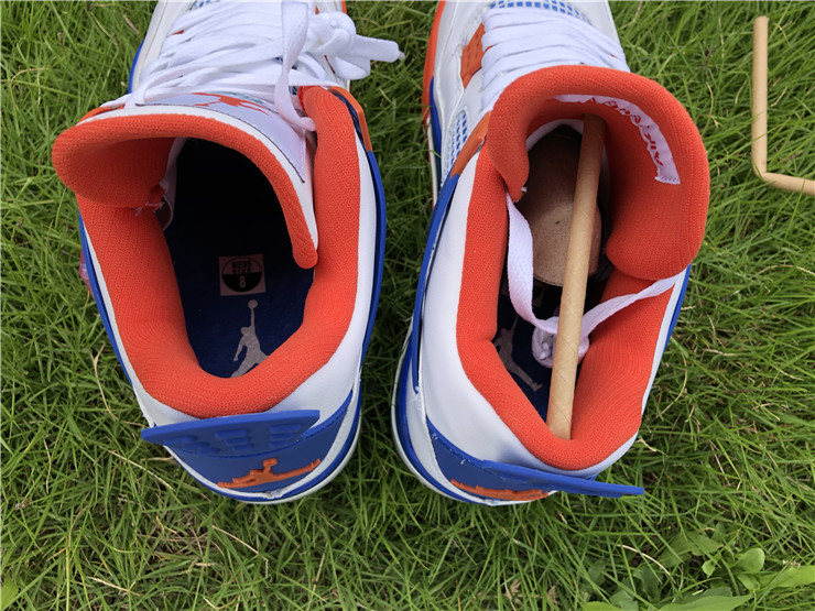 Air Jordan 4 White and Blue Tangerine