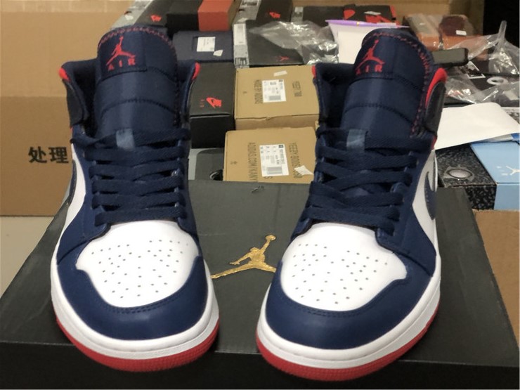 Air Jordan 1 Mid Red White Blue