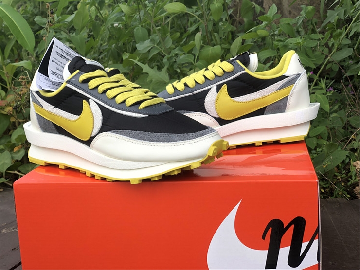 Undercover x Sacai x Nike LD Waffle ''White Yellow''