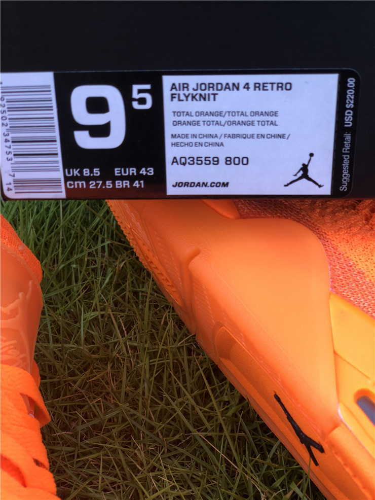 Air Jordan 4 Flyknit Orange Weave