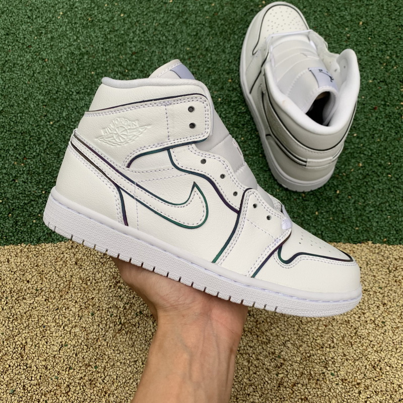 Jordan 1 Mid Iridescent Reflective White