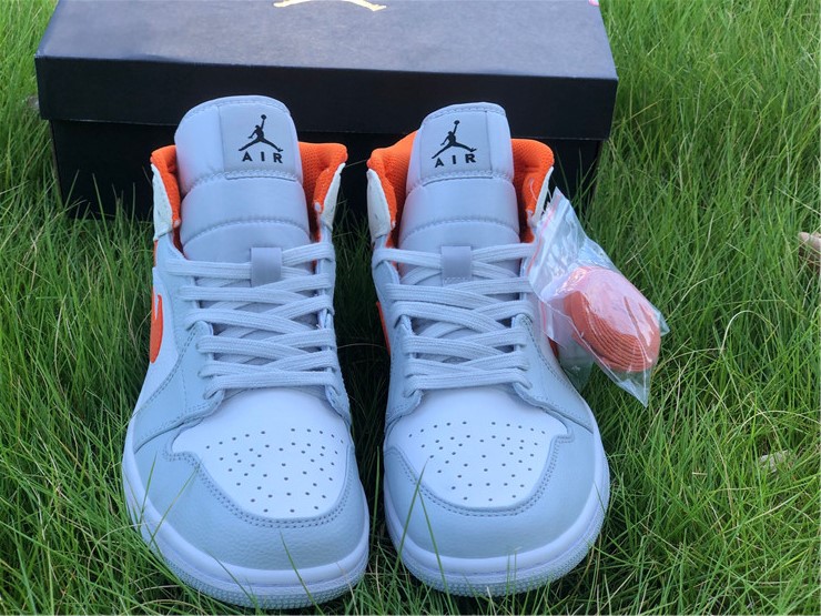 Air Jordan 1 Mid White Grey Orange