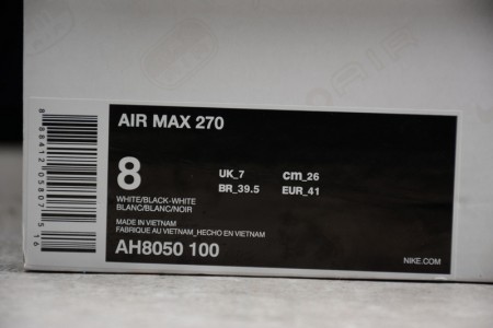 NIKE AIR MAX 270 WHITE/BLACK