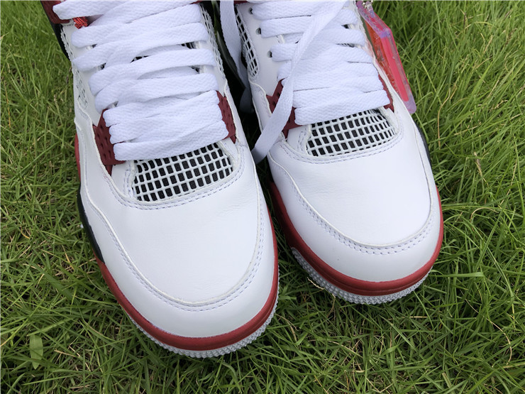 Air Jordan 4 White and Blue Tangerine