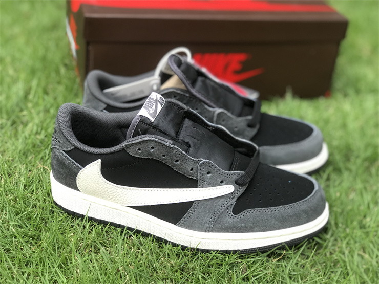 Travis Scott X Air Jordan 1 Low OG Black Gray TS inverted hook