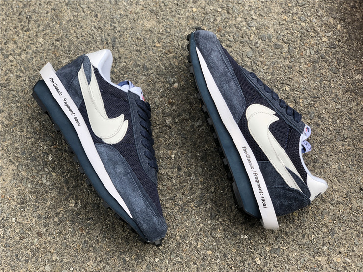 Fragment x Sacai x Nike LD Waffle ''White Navy Blue''