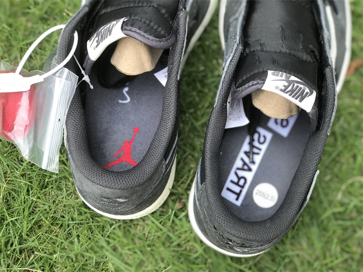 Travis Scott X Air Jordan 1 Low OG Black Gray TS inverted hook