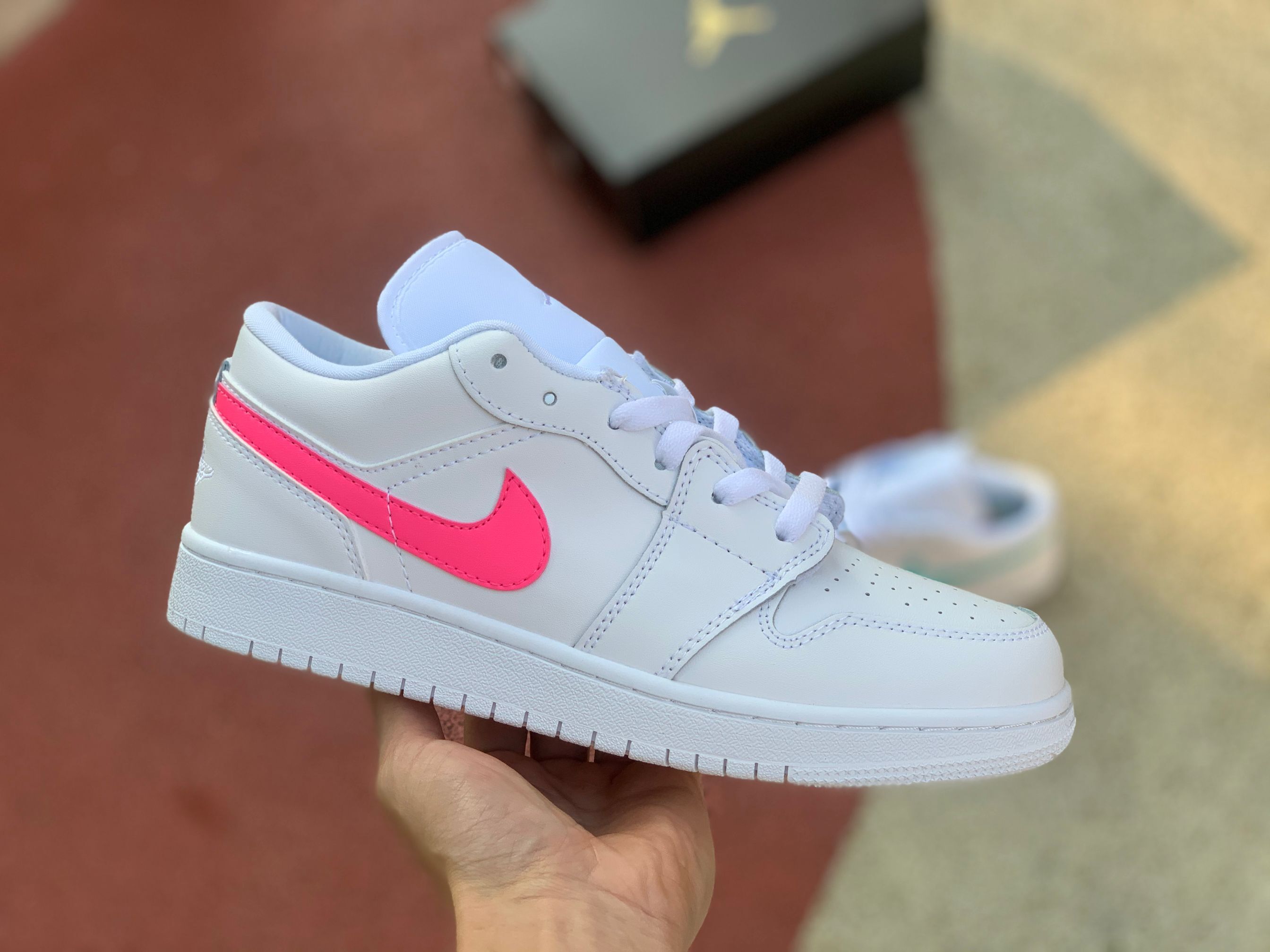 Air Jordan 1 Low White Multi-Color Swoosh