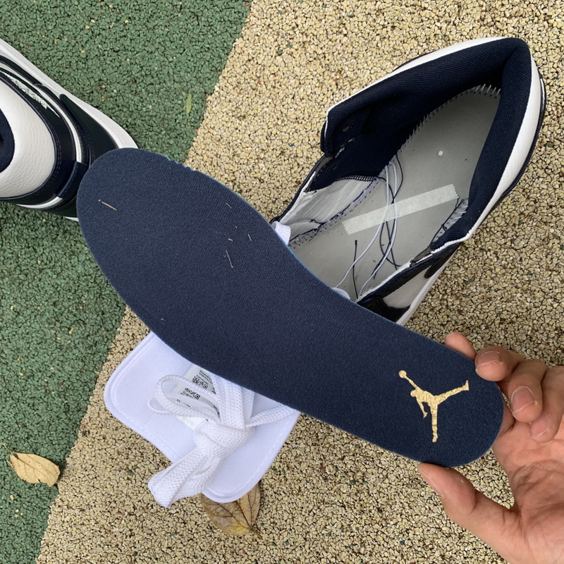 Jordan 1 Mid White Metallic Gold Obsidian