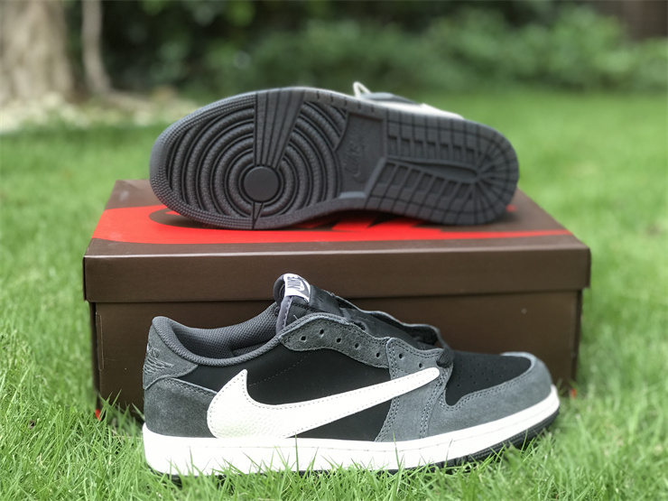 Travis Scott X Air Jordan 1 Low OG Black Gray TS inverted hook