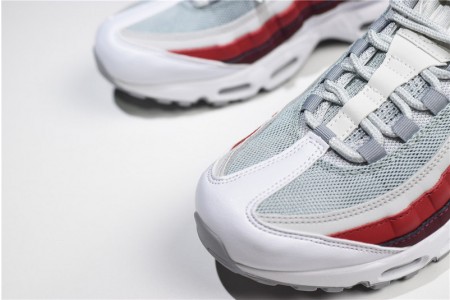 NIKE Air Max 95 Essential Mens White-Grey-Red Running Shoes