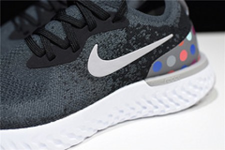 nike epic REACT FLYKNIT Black and grey dots point noirs ET gris